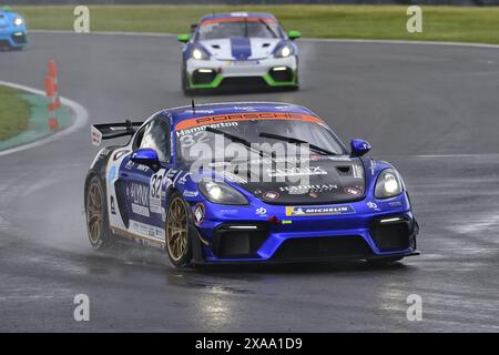 Ethan Hammerton, Team Omologato mit Graves Motorsport, Porsche 718 Cayman GT4 RS Clubsport, Porsche Sprint Challenge Great Britain 2024, ein einziges märz Stockfoto