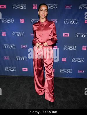 4. Juni 2024, West Hollywood, Kalifornien, USA: Hayley Law besucht den Roten Teppich „Orphan Black: Echos“. (Credit Image: © Billy Bennight/ZUMA Press Wire) NUR REDAKTIONELLE VERWENDUNG! Nicht für kommerzielle ZWECKE! Stockfoto