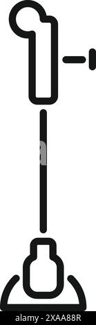 Umrissvektor-Icon-Illustration eines Labors Bunsenbrenner, einer gemeinsamen wissenschaftlichen Ausrüstung Stock Vektor