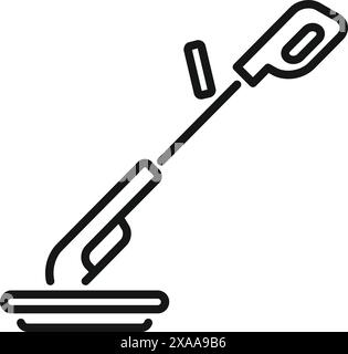 Minimalistische Vektor-Illustration eines einfachen umrissenen Spatels, das Symbol für Kochen und Küchenutensilien umschlägt, perfekt für Web, App, Menü, Blog, oder Restaurant-Logo Stock Vektor
