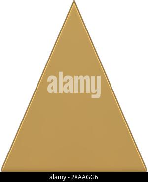 Luxuriöse goldene Dreieck Pyramide geometrische Figur Form 3D Vorlage realistische Vektorillustration. Teure, hochglänzende dreieckige Metallgeometrie Stock Vektor