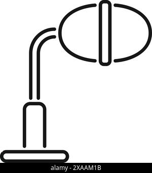 Vereinfachtes schwarzes Symbol einer modernen LED-Schreibtischleuchte Stock Vektor