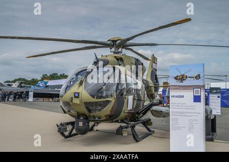 Airbus Helicopter H145M, ILA 2024, Internationale Luft- und Raumfahrtausstellung Berlin, Schönefeld, Brandenburg, Deutschland Stockfoto