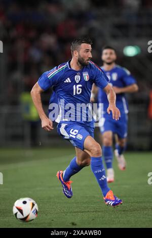 Bologna, Italien. Juni 2024. Italiens Bryan Cristante in Aktion während der Freundschaftsspiele 2024 zwischen Italien und Turkiye im Renato Dall'Ara Stadion - Sport, Fußball - Bologna, Italien - Dienstag, 4. Juni 2024 (Foto: Massimo Paolone/LaPresse) Credit: LaPresse/Alamy Live News Stockfoto