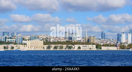 Dolmabahce Palast vom Bosporus, Besiktas, Istanbul, Türkei, Europa Stockfoto