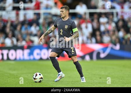 NEWCASTLE UPON TYNE, ENGLAND - 3. JUNI: Kieran Trippier aus England während des internationalen Freundschaftsspiels zwischen England und Bosnien und Herzegowina AT Stockfoto