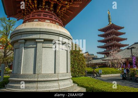 Pagode im Senso-JI-Tempel, Asakusa, Tokio, Honshu, Japan, Asien Stockfoto