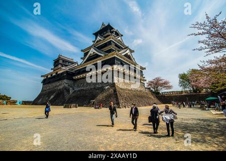 Japanische Burg Kumamoto, Kumamoto, Kyushu, Japan, Asien Stockfoto