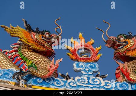 Aspekte chinesischer Tempel in Mae Hong Son, Thailand, Südostasien, Asien Stockfoto