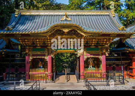 Eintritt zum Iemitsu Mausoleum (Taiyuinbyo), UNESCO-Weltkulturerbe, Nikko, Präfektur Tochigi, Kanto, Honshu, Japan, Asien Stockfoto