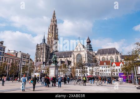 Kathedrale unserer Lieben Frau, Grote Mart, Antwerpen, Belgien, Europa Stockfoto