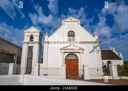 Blick auf die Rheinische Kirche (One Rynse Kerk), Stellenbosch Central, Stellenbosch, Westkap, Südafrika, Afrika Stockfoto