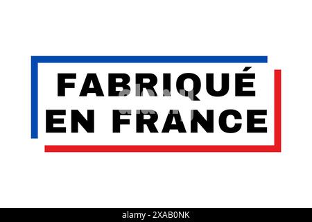 Made in France Symbol Icon fabriqué en France in französischer Sprache Stockfoto