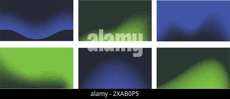 Hintergrund der Dithering-Musterkurve. Bitmap dynamischer Hintergrund, pixeliges Duoton und welliges digitales Hintergrundvektorset Stock Vektor