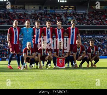 Oslo, Norwegen. Juni 2024. Oslo, Norwegen, 5. Juni 2024: Norwegische Spieler werden vor dem Internationalen Freundschaftsfußballspiel zwischen Norwegen und Kosovo im Ullevaal-Stadion in Oslo, Norwegen, gesehen. (ANE Frosaker/SPP) Credit: SPP Sport Press Photo. /Alamy Live News Stockfoto