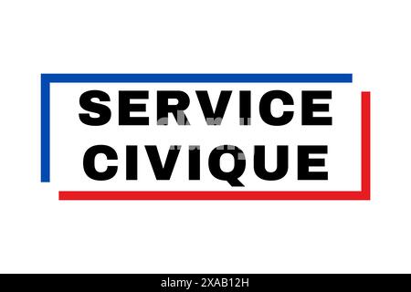 Civic Service in Frankreich Symbol mit dem Namen Service civique in französischer Sprache Stockfoto