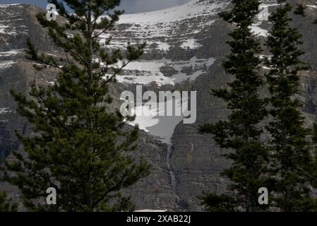 Schneefelder und Gletscher am Mount Grinell im Glacier National Park Stockfoto