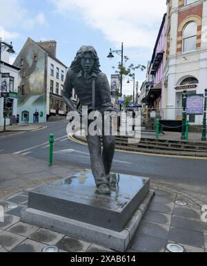 Rory Gallagher Skulptur, Ballyshannon, County Donegal, Irland. Stockfoto