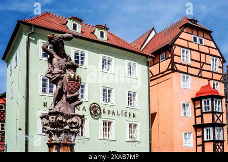 Krále Jirího z Podebrad-Platz in Cheb/Tschechische Republik Stockfoto