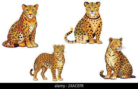 Durchgehende Leopardenstiger Vektorkunstdesign Stock Vektor