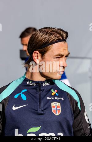 Oslo, Norwegen. Juni 2024. Patrick Berg aus Norwegen war vor dem Fußballspiel zwischen Norwegen und Kosovo im Ullevaal Stadion in Oslo zu sehen. (Foto: Gonzales Photo/Alamy Live News Stockfoto