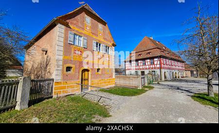 Historische Bauernhäuser im Fränkischen Freilichtmuseum Bad Windsheim, Bayern, Deutschland, Europa Copyright: MichaelxRunkel 1184-11359 Stockfoto