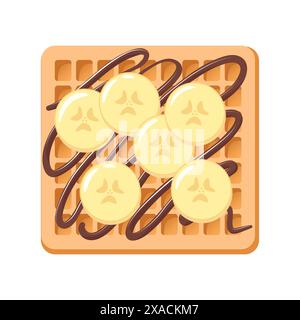 Wiener Waffeln. Köstliche weiche Süßigkeiten, realistische isolierte Vektor-Lebensmittel-Illustration. Für Menü, Café, Aufkleber, Design-Elemente. Stock Vektor