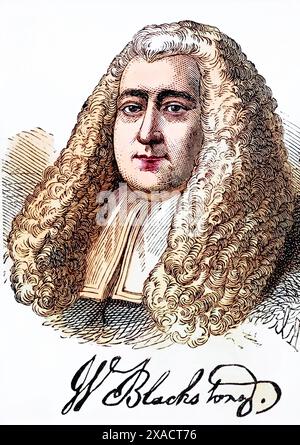 William Blackstone (geb. 10. Juli 1723 in der City of London, gest. 14. Februar 1780 in Wallingford) war ein englischer Jurist, Richter, Professor und Mitglied des Parlaments, Historisch, digital restaurierte Reproduktion von einer Vorlage aus dem 19. Jahrhundert, Datum nicht angegeben, Stockfoto