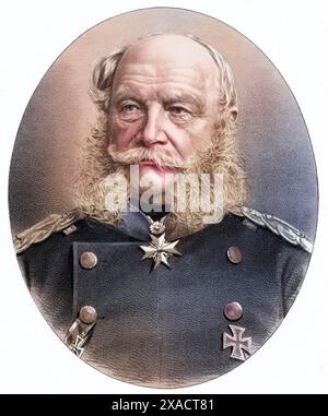 Wilhelm I., Wilhelm Friedrich Ludwig, 1797–1888, deutscher Kaiser, Historisch, digitale restaurierte Reproduktion von einer Vorlage aus dem 19. Jahrhundert, Datum nicht angegeben, Stockfoto