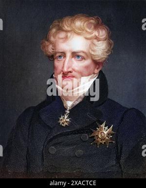 Georges Leopold Chretien Frederic Dagobert, Baron de Cuvier (eigentlich Jean-Leopold-Nicholas Frederic Cuvier, geb. 23. August 1769 in Montbeliard. 13. Mai 1832 in Paris) war ein württemberisch-französischer Naturforscher, Historisch, digital restaurierte Reproduktion von einer Vorlage aus dem 19. Jahrhundert, Datum nicht angegeben Stockfoto