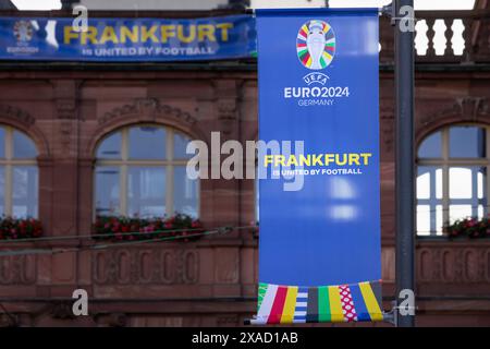 Anlässlich der Fußball-Europameisterschaft 2024 der Männer (offiziell UEFA EURO 2024), die vom 14. Bis 14. Juni in Deutschland stattfindet Stockfoto