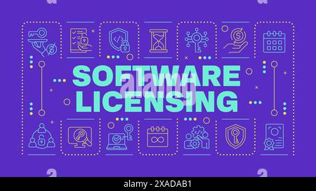 Software Lizenzierung lila Wort Konzept Stock Vektor