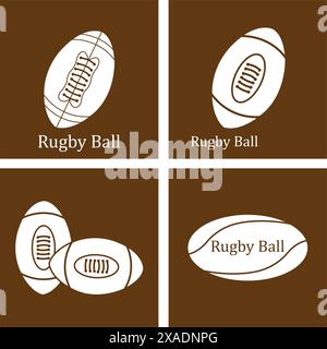 Rugby Ball Icon Vektor Illustration Design Vorlage Stock Vektor