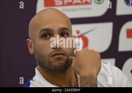 Roma, Italien. Juni 2024. Marcell Jacobs während der Pressekonferenz zur Präsentation der 26. Ausgabe der Leichtathletik-Europameisterschaft 2024 in Rom, Italien - Donnerstag, 6. Juni 2024 - Sport, Leichtathletik (Foto: Fabrizio Corradetti/LaPresse) Credit: LaPresse/Alamy Live News Stockfoto