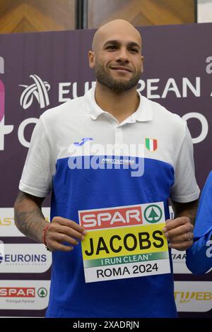 Roma, Italien. Juni 2024. Marcell Jacobs während der Pressekonferenz zur Präsentation der 26. Ausgabe der Leichtathletik-Europameisterschaft 2024 in Rom, Italien - Donnerstag, 6. Juni 2024 - Sport, Leichtathletik (Foto: Fabrizio Corradetti/LaPresse) Credit: LaPresse/Alamy Live News Stockfoto