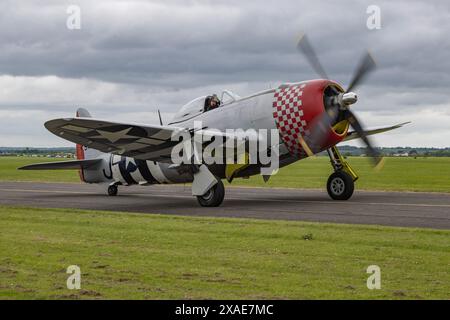 Republik P-47D Thunderbolt Nellie B D-Day 80 Wochenende Duxford Vereinigtes Königreich 1. Juni 2024 Stockfoto