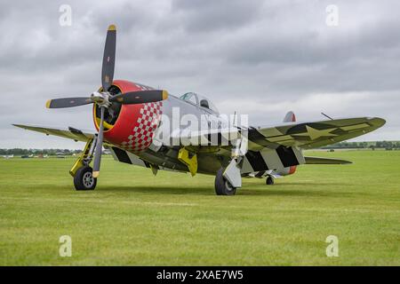 Republik P-47D Thunderbolt Nellie B D-Day 80 Wochenende Duxford Vereinigtes Königreich 1. Juni 2024 Stockfoto