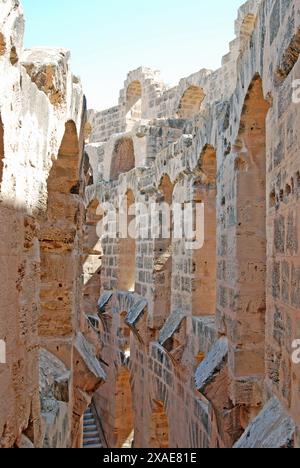 Römisches Amphitheater, El Jem, ehemals Thysdrus, Gouvernement Mahdia, Tunesien Stockfoto