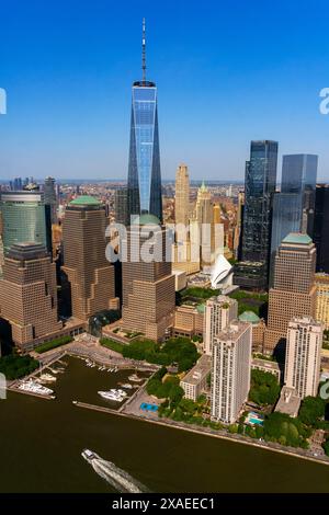 Luftaufnahme des Financial District, Manhattan, New York, USA. Stockfoto