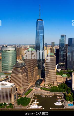 Luftaufnahme des Financial District, Manhattan, New York, USA. Stockfoto