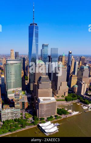 Luftaufnahme des Financial District, Manhattan, New York, USA. Stockfoto