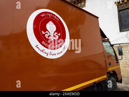 Bhutan Post Red Truck, Chang Gewog, Thimphu, Bhutan Stockfoto