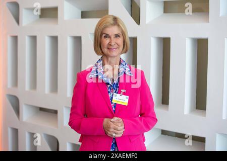 Brigitte MOHN, Mitglied des Vorstands der Bertelsmann-Stiftung, Einsamkeitskonferenz DU uns eins in der Duesseldorfer Staatskanzlei, 06.06.2024, *** Brigitte MOHN, Mitglied des Vorstands der Bertelsmann Stiftung, DU uns eins Einsamkeitskonferenz im Landeskanzleramt Düsseldorf, 06 06 2024, Stockfoto