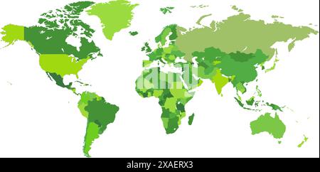 Grüne Vektorkarte der Welt Stock Vektor