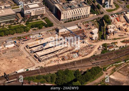 Luftbild des Bahnhofsprojekts HS2 Curzon Street aus 1500 Fuß Stockfoto