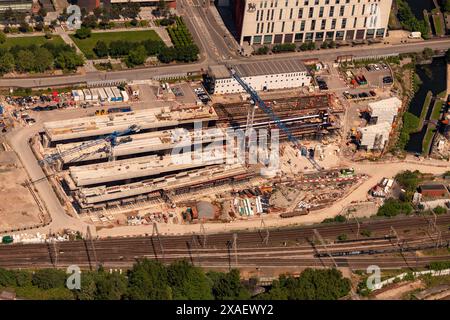 Luftbild des Bahnhofsprojekts HS2 Curzon Street aus 1500 Fuß Stockfoto