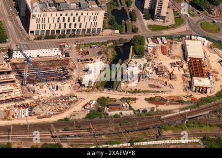 Luftbild des Bahnhofsprojekts HS2 Curzon Street aus 1500 Fuß Stockfoto
