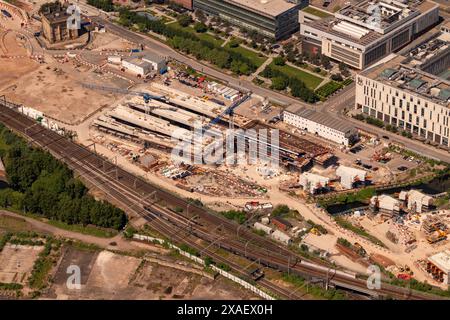 Luftbild des Bahnhofsprojekts HS2 Curzon Street aus 1500 Fuß Stockfoto