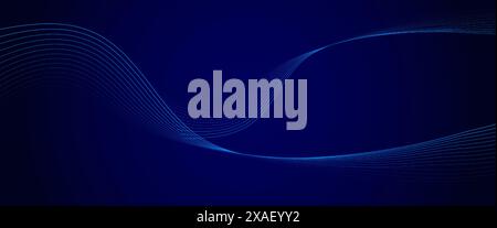 Futuristischer abstrakter Hintergrund. Leuchtend fließende Wellenlinien. Modernes, glänzend blaues Moving Lines Element. Stock Vektor