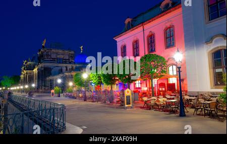 11.05.2022 schöner Abendblick auf die Brühler Terrasse (Balkon Europas) in Dresden, Deutschland Stockfoto